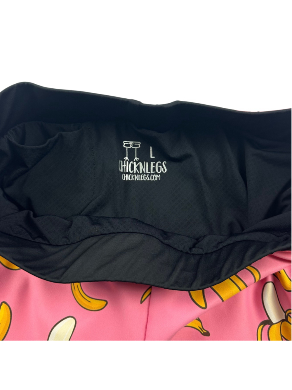 CHICKNLEGS Men's Pink Bananas 8" Half Tights Size Large Running Hiking Shorts - Picture 9 of 9